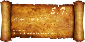 Stier Tarján névjegykártya